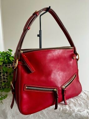 Dooney & Bourke Red Florentine Zip Shoulder Bag NWOT